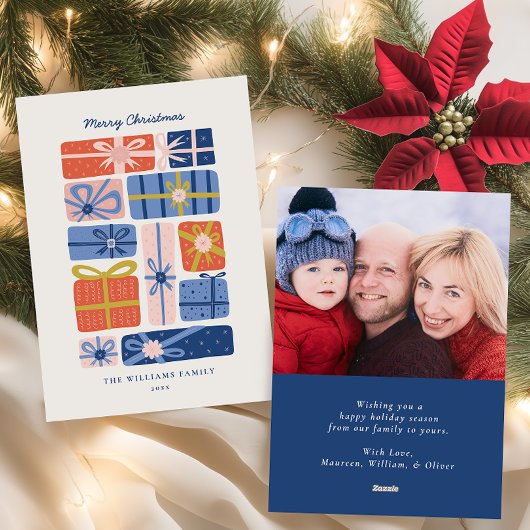 ミニマルギフト付きスカラフルカンジナビア写真 シーズンカード