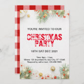 ミニマルクモダンリスマスパーティの招待状 招待状 (正面/裏面)