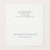 ミニマルクラシカルプロフェッショナルブルークリーム 名刺 (外部フラット)