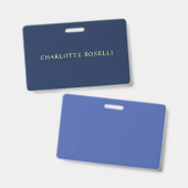 ミニマルクラシカルプロフェッショナルブルー色名 バッジ (正面＆裏面)