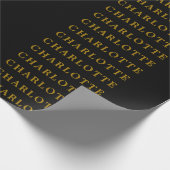 ミニマルクラシカルプロフェッショナル金ゴールドカラーブラック ラッピングペーパー (角)