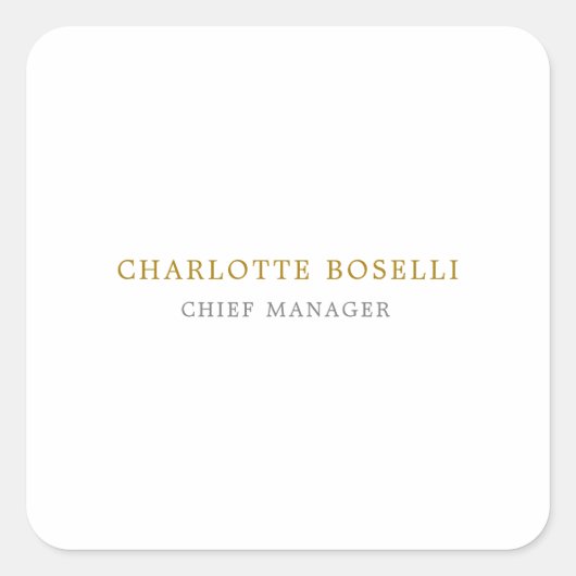 ミニマルクラシカルプロフェッショナル金ゴールド色 スクエアシール (正面)