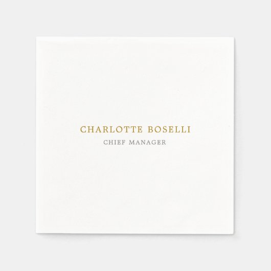 ミニマルクラシカルプロフェッショナル金ゴールド色 スタンダードカクテルナプキン (正面)