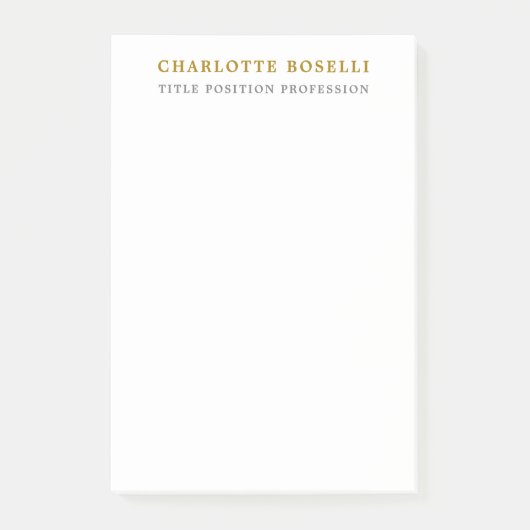 ミニマルクラシカルプロフェッショナル金ゴールド色 ポストイット (正面)