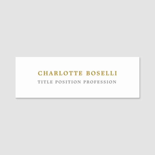 ミニマルクラシカルプロフェッショナル金ゴールド色 名札 (正面)