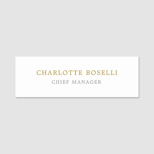 ミニマルクラシカルプロフェッショナル金ゴールド色 名札 (正面)