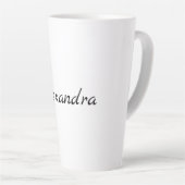 ミニマルクラシカルリストプレーン独自の名前白黒 カフェラテマグ (右アングル)