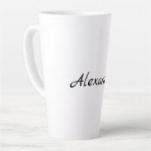 ミニマルクラシカルリストプレーン独自の名前白黒 カフェラテマグ (左アングル)