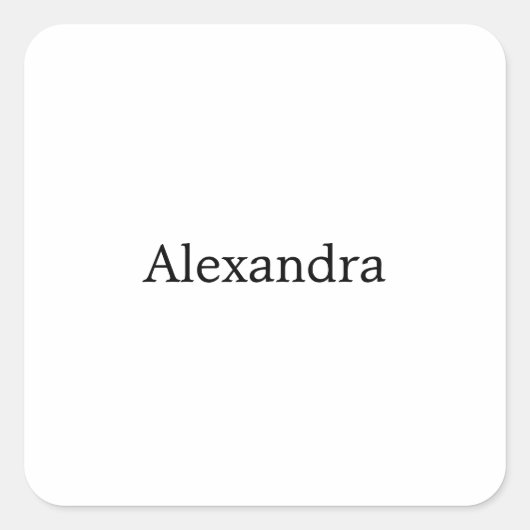 ミニマルクラシカルリストプレーン独自の名前白黒 スクエアシール (正面)