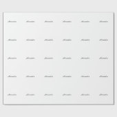 ミニマルクラシカルリストプレーン独自の名前白黒 ラッピングペーパー (フラット)