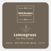 ミニマルクラシカル薬用キャンドルラベル スクエアシール (正面)