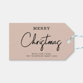 ミニマルクラシッククリームベージュクリスマスホリデー ギフトタグ