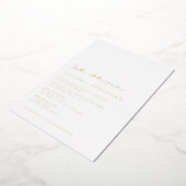 ミニマルクラシックシックな結婚金ゴールド 箔招待状 (回転した状態)