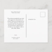 ミニマルクラシックシンプル感謝していハガキ インビテーションポストカード (裏面)