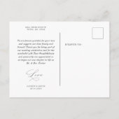 ミニマルクラシックシンプル感謝していハガキ インビテーションポストカード (裏面)