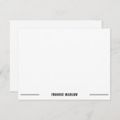 ミニマルクラシックシンプル男らしホワイトノートカード ノートカード (正面/裏面)