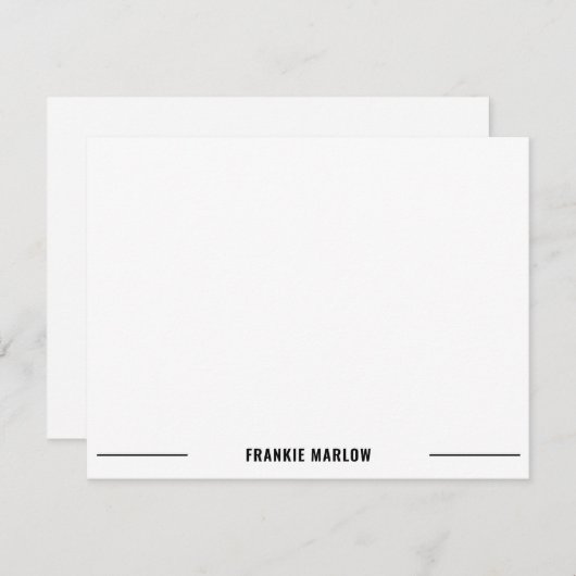 ミニマルクラシックシンプル男らしホワイトノートカード ノートカード (正面/裏面)