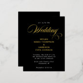 ミニマルクラシックスト結婚式招待状 箔招待状ポストカード (正面/裏面)