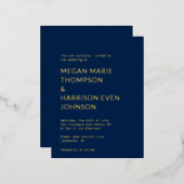 ミニマルクラシックスト結婚式招待状 箔招待状ポストカード (正面/裏面)