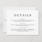 ミニマルクラシックス結婚詳細エンクロージャカード 招待状 (正面)