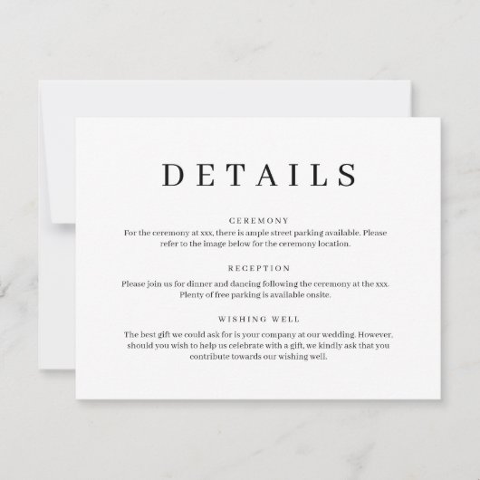 ミニマルクラシックス結婚詳細エンクロージャカード 招待状 (正面)