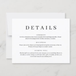 ミニマルクラシックス結婚詳細エンクロージャカード 招待状