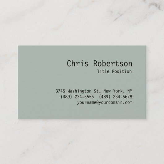 ミニマルクラシックトレンディーアッシュグレービジネスカード 名刺 (正面)