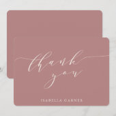 ミニマルクラシックバラブライダルシャワーカスタム サンキューカード (正面/裏面)