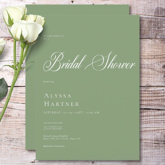 ミニマルクラシックブライダルシャワー 招待状