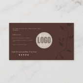 ミニマルクラシックブラウン感謝していサポート小 名刺 (裏面)