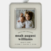 ミニマルクラシックベビー初のキープサムフレーム シルバープレートフレームオーナメント (正面)