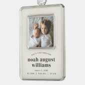 ミニマルクラシックベビー初のキープサムフレーム シルバープレートフレームオーナメント (左)