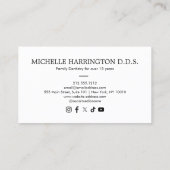 ミニマルクラシックム歯歯科ロゴミントブルー 名刺 (裏面)