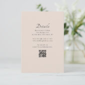 ミニマルクラシックモダンQRコードの結婚詳細 エンクロージャーカード (スタンド正面)
