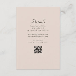 ミニマルクラシックモダンQRコードの結婚詳細 エンクロージャーカード