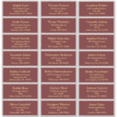 ミニマルクラシックリストのクリスマスレッドゲストアドレス シール (正面)