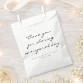 ミニマルクラシックリストのスクリプト白ありがとうござ結婚う フェイバーバッグ (クリップ留めされた状態)