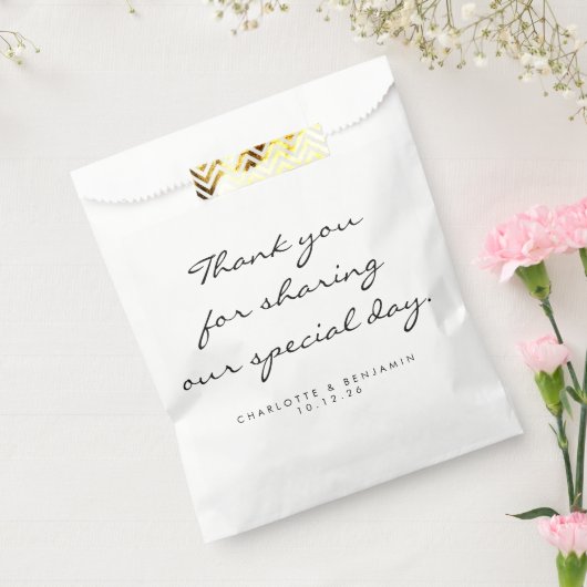 ミニマルクラシックリストのスクリプト白ありがとうござ結婚う フェイバーバッグ (封をした状態)