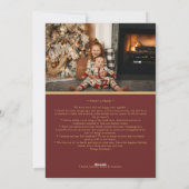 ミニマルクラシックリストの休日の赤い文字と写真 シーズンカード (裏面)