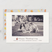 ミニマルクラシックリストアコーン写真感謝祭カード サンキューカード (正面/裏面)