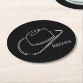 ミニマルクラシックリストカウボーイビール飲み物用コースター ラウンドペーパーコースター (アングル)