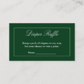 ミニマルクラシックリストグリーンおむつラッフル エンクロージャーカード (正面)
