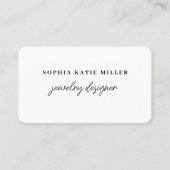 ミニマルクラシックリストシック手作りジュエリーデザイナー 名刺 (正面)