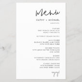 ミニマルクラシックリストスクリプト白黒紙メニュー チラシ (正面)