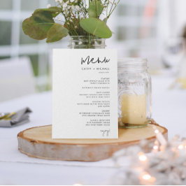 ミニマルクラシックリストスクリプト白黒紙メニュー チラシ