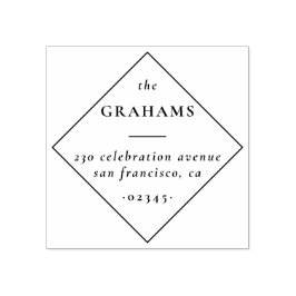 ミニマルクラシックリストネームダイヤモンド差出人住所 ラバースタンプ