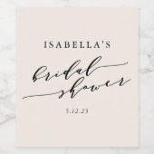 ミニマルクラシックリストブライダルシャワーカスタム ワインラベル (シングルラベル)