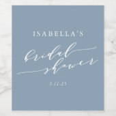 ミニマルクラシックリストブライダルシャワーダスティブルーカスタム ワインラベル (シングルラベル)
