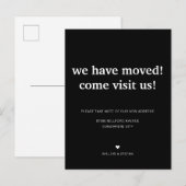 ミニマルクラシックリストブラック引っ越しました移動 案内ポストカード (正面/裏面)