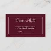 ミニマルクラシックリストブルガンディオムツラッフル エンクロージャーカード (正面)